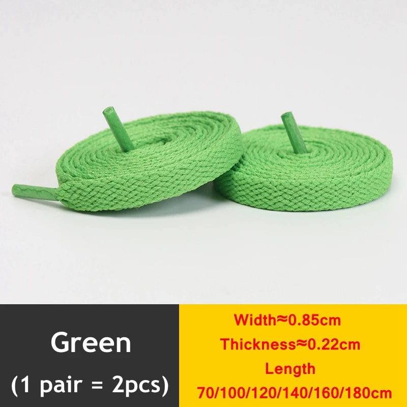 1Pair Flat Shoelaces Classic Quality Rope Laces Solid Casual Sneakers Shoelace Shoe Accessories 100/120/140/160/180CM