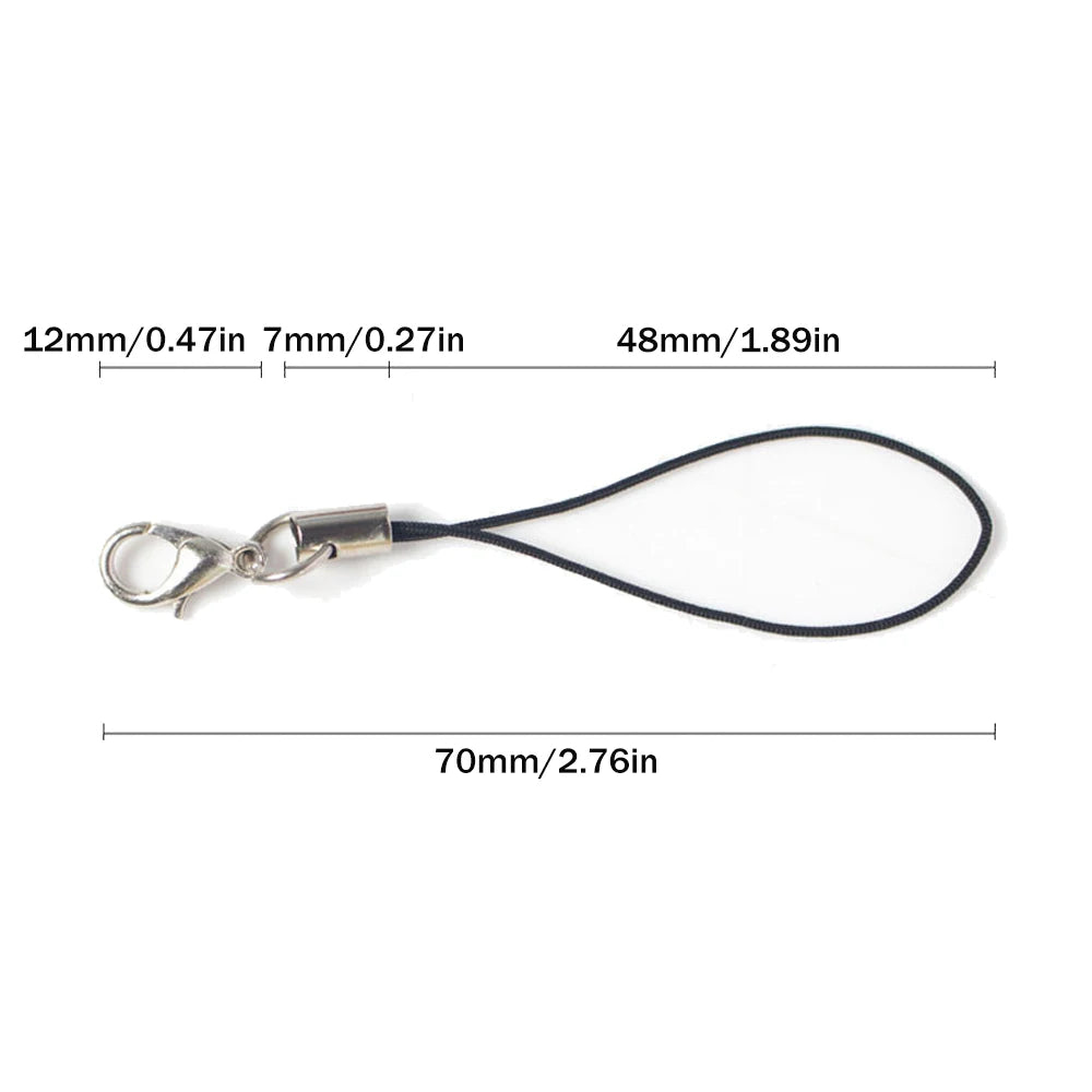 50pcs Mix Color Lobster Clasp Cords Strap Charms Lanyard String Wrist for Cell Phone Flash Drives Keychain DIY Jewelry Accessory