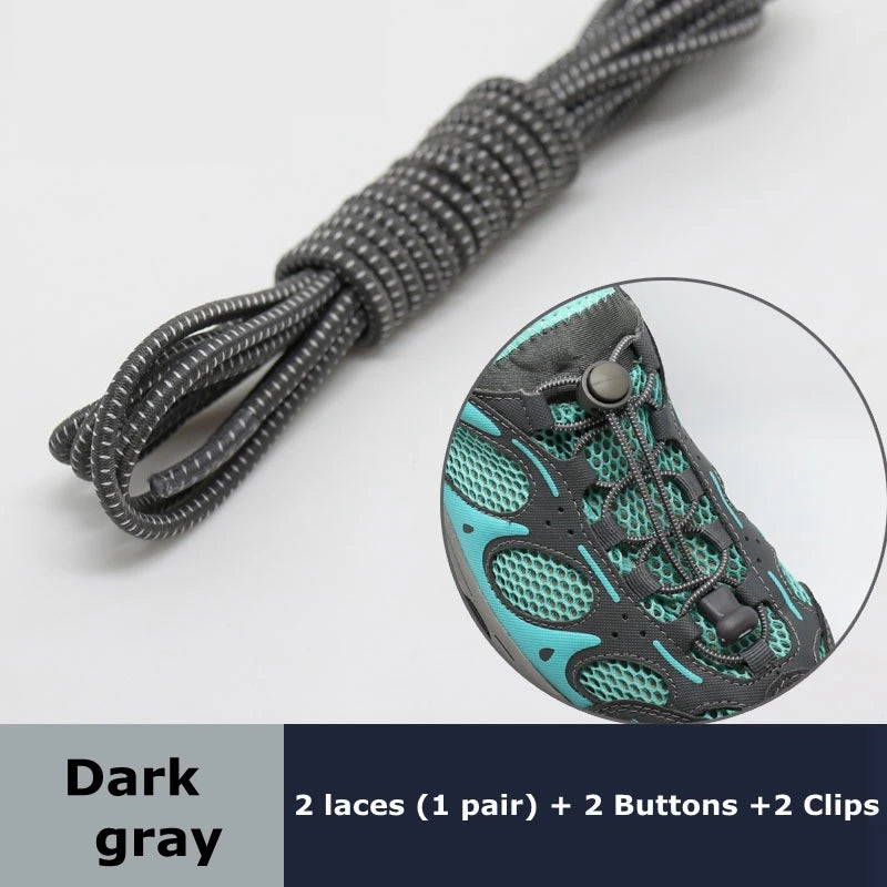 1pair Lazy Laces Sneaker ShoeLaces Elastic Shoe Laces  Shoe accessories lacets Shoestrings Running/Jogging/Triathlone