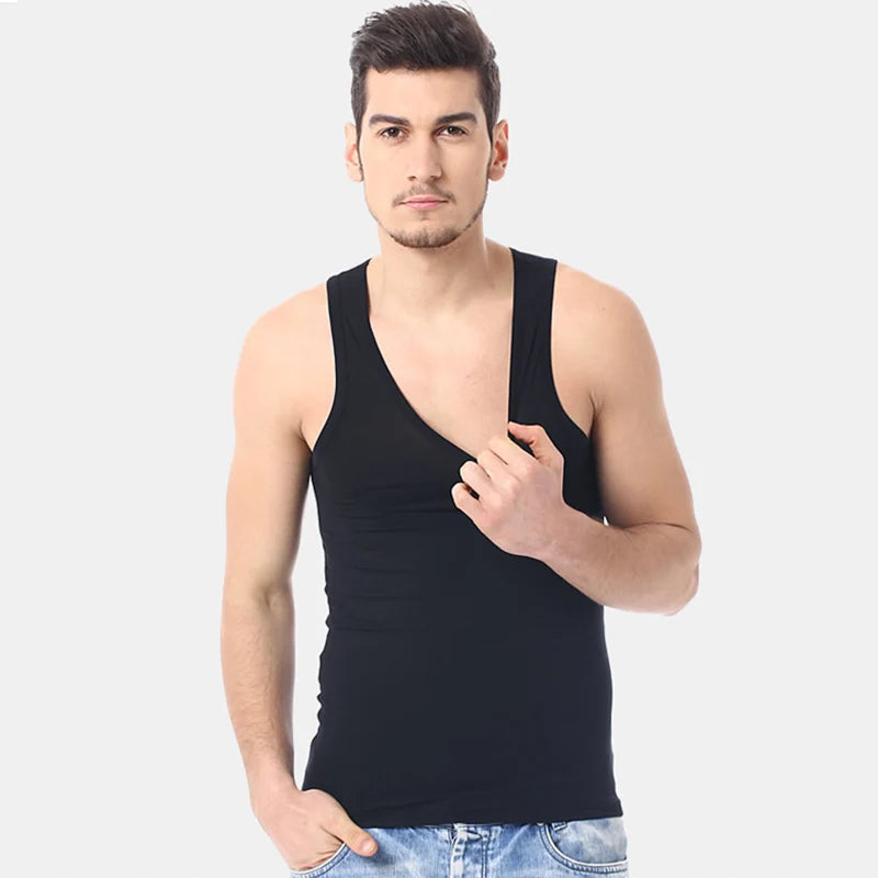 1 Piece Men's Cotton Sports Skinny Vest Teenagers Leisure Joker Sleeveless T Men's Fitness Training Simple Top