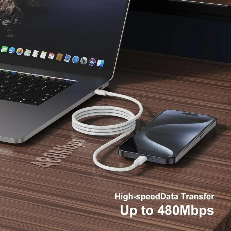 3PCS USB C Cable to USB C 100W Fast Charging Charger Cable Supports Fast Charging For iPhone 16 15 Samsung Xiaomi Huawei etc