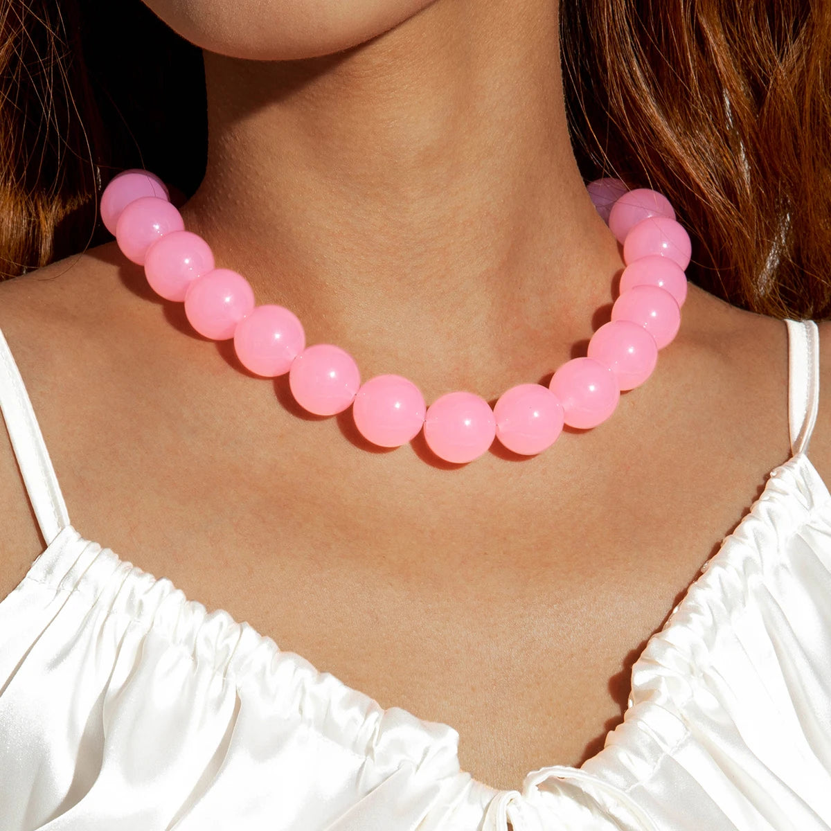 Docona Bohemia Bead Round Colourfulne Neckalce for Women Fashion Banquet Adjustable Geometric Holiday  Jewelry Party Gifts