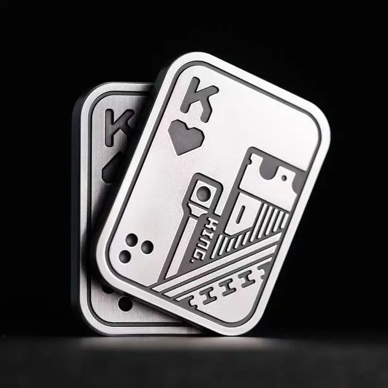 Stress Relief Push Card Metal Fingertip EDC Poker A K King Gyro Toy for Office Adults Anti Anxiety Fidget Papa Coin
