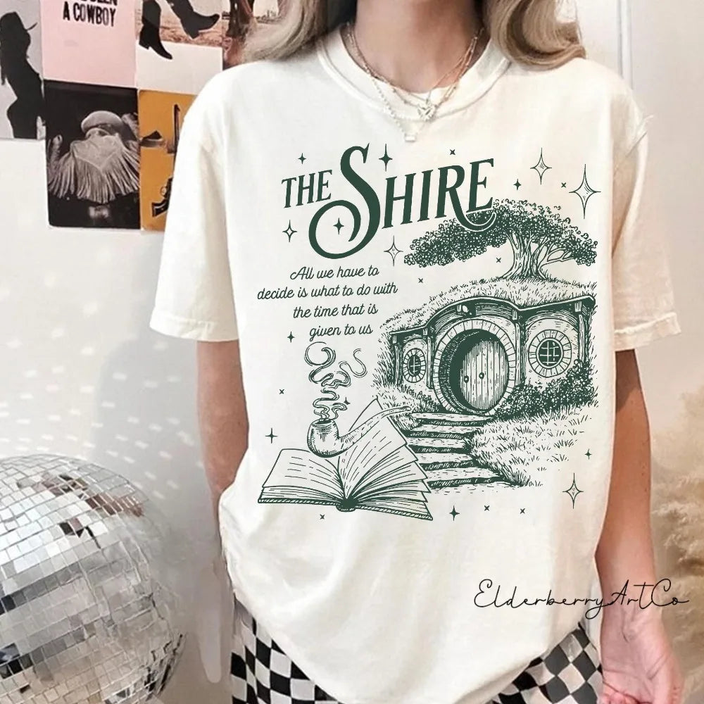 The Shire LOTR Comfort Colors Shirt Fantasy Book Lover Tee Funny Second Breakfast T-Shirt Hobbit Fan Gift