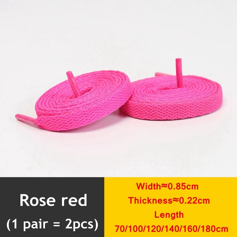 1Pair Flat Shoelaces Classic Quality Rope Laces Solid Casual Sneakers Shoelace Shoe Accessories 100/120/140/160/180CM