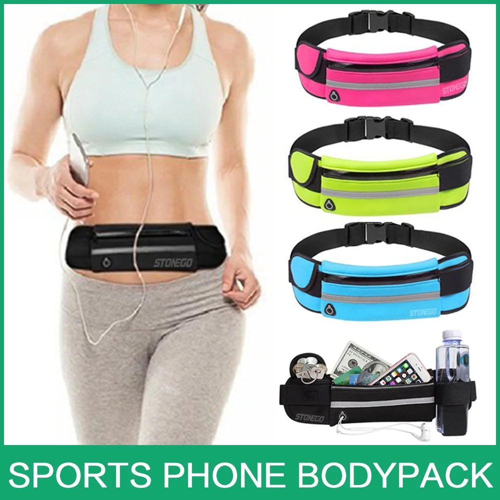 HOMEFISH New Waterproof Sports Waist Bag, Dedicated Close-Fitting Waist Pack for Running and Cycling, Multifunctional Portable