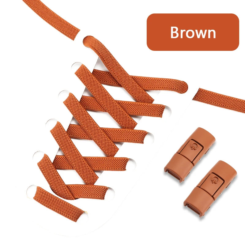 Colorful Press Lock No Tie Shoelace Elastic Shoelaces for Sneakers Sport Tieless Elastic Shoe Laces One Size Fit All Adult Kids