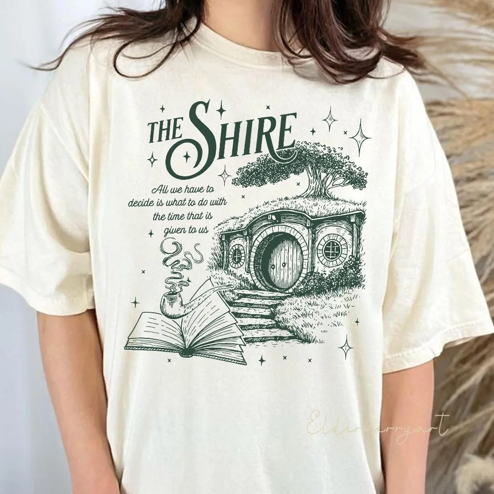 The Shire LOTR Comfort Colors Shirt Fantasy Book Lover Tee Funny Second Breakfast T-Shirt Hobbit Fan Gift