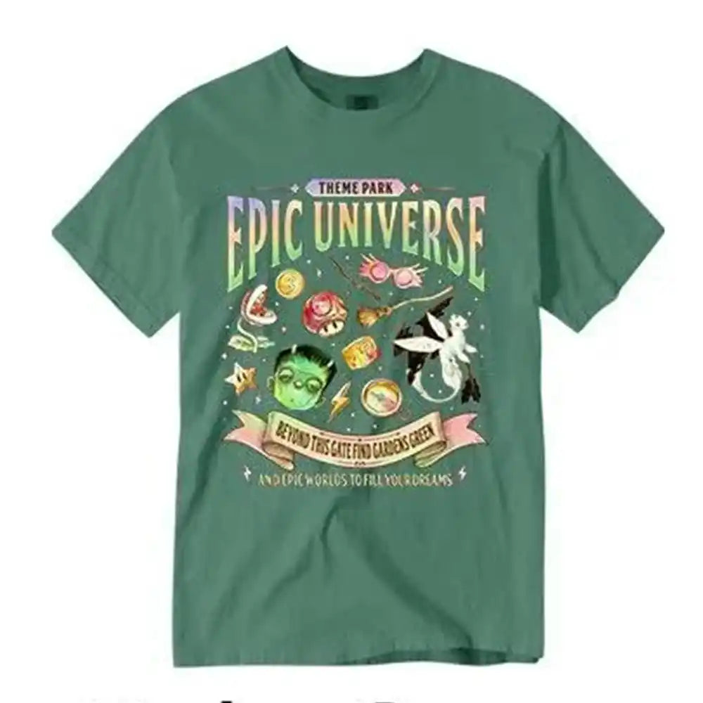 Vintage Epic Universe Fan Comfort Unisex Tee Cotton Shirt Fantasy Funny Family Theme Park Trip Orlando Park Y2K Top Streetwear