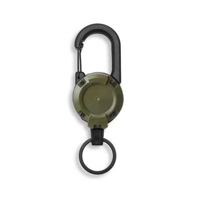1/5Pcs Retractable Heavy Duty Carabiner Keychain Steel Wire Rope Spring Buckle Pull Reel Anti-theft Outdoor Sporty Key Ring Tool