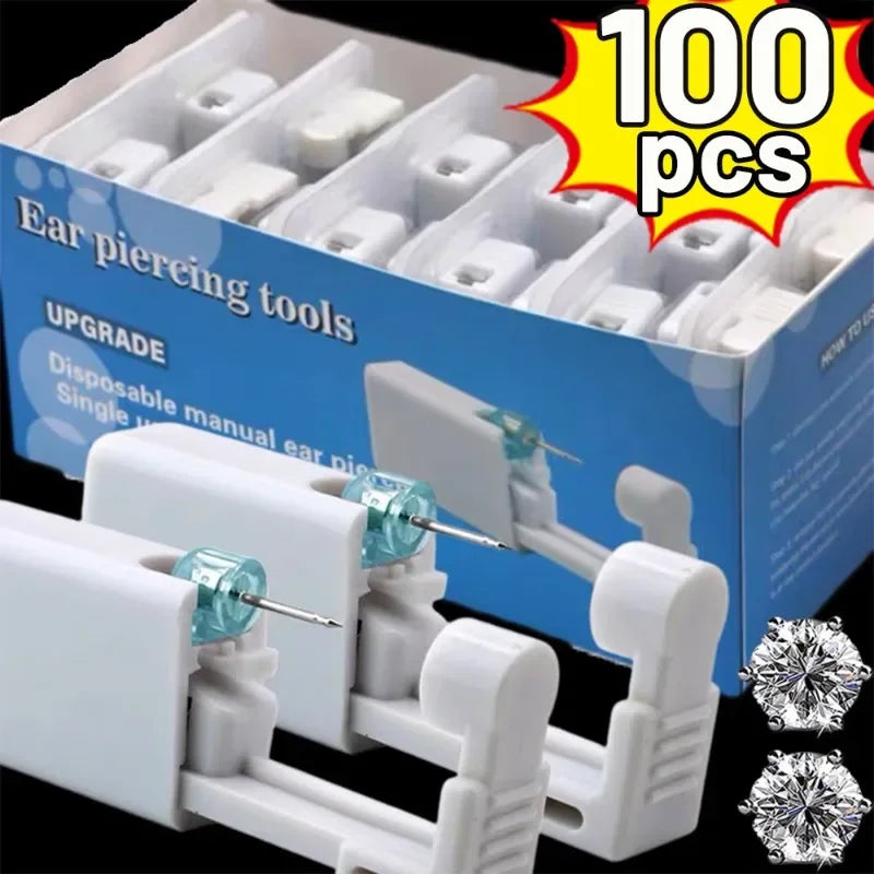Safety Ear Piercing Gun Kit Women Men Disposable White Plastic Sterile Ear Piercing Device Fashion Simple Jewelry Piercing 2030