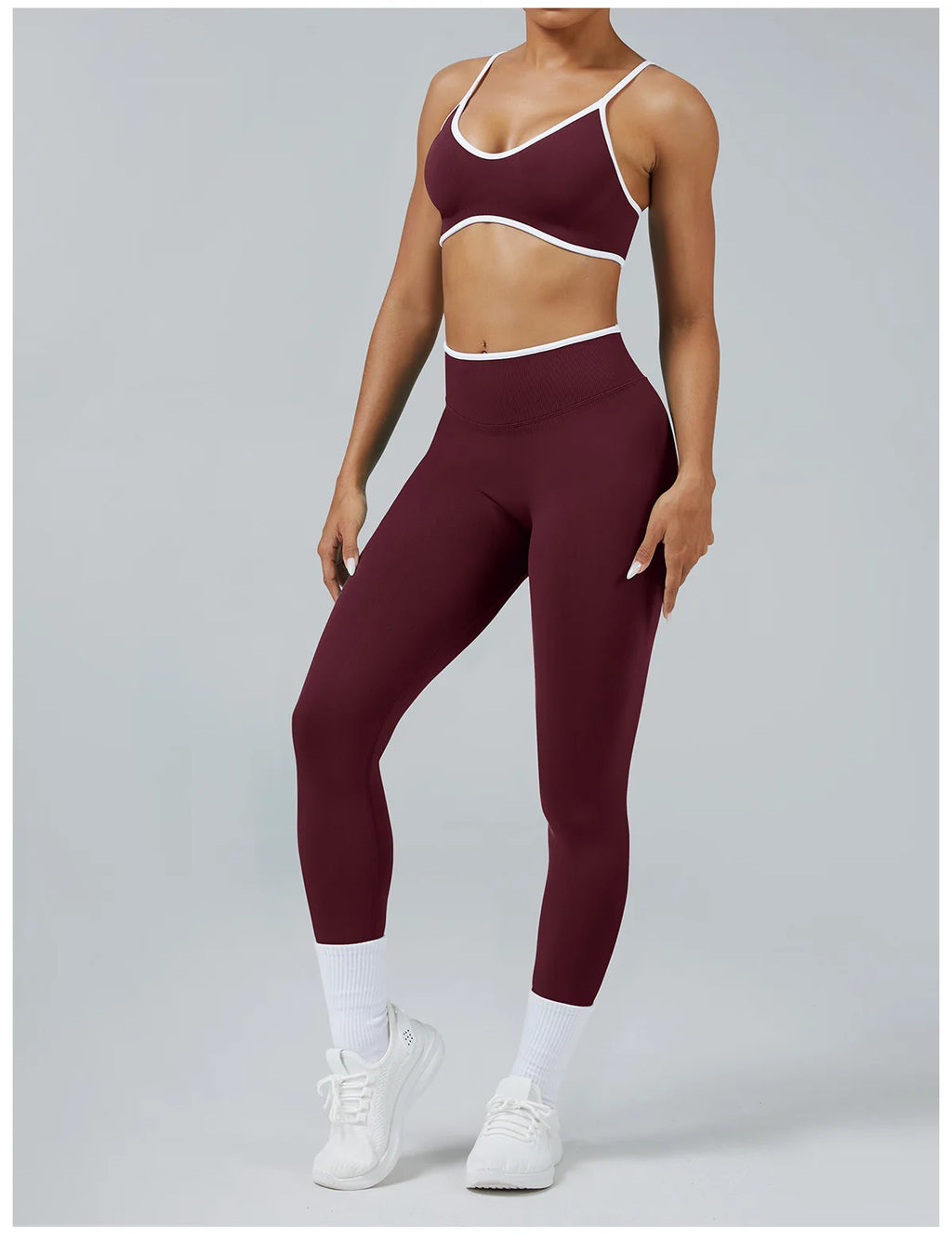 Women's Color Block Yoga Set Sports Bra & High Waisted Shorts Butt Lifting Tummy Control Workout Gym Fitness Running Activewear