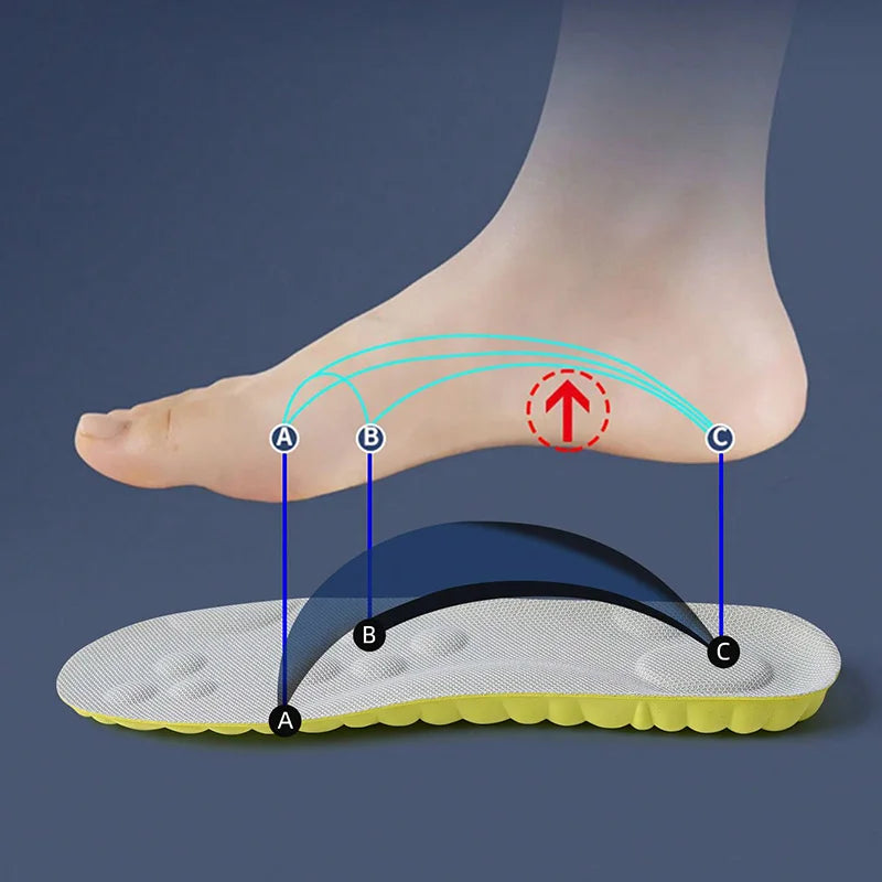 1Pair/2Pairs/4Pairs High Elasticity Latex Sport Insoles Soft Shoe Pads Arch Support Orthotic Insoles Breathable Deodorant Insole