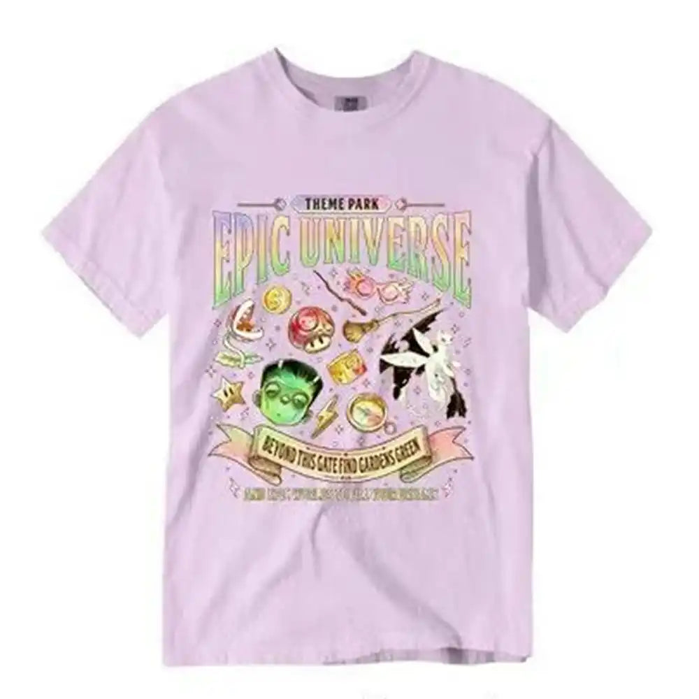 Vintage Epic Universe Fan Comfort Unisex Tee Cotton Shirt Fantasy Funny Family Theme Park Trip Orlando Park Y2K Top Streetwear