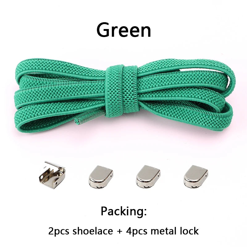 No tie Shoe laces Elastic laces Sneakers Flat Shoelaces without ties Quick Shoelace for Shoes Kids Adult One Size fits All Shoes