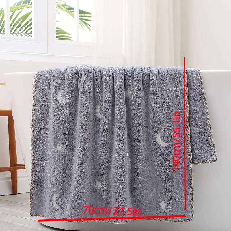 Star Moon Embroidered Luxury Bath Towels (2-Pack)