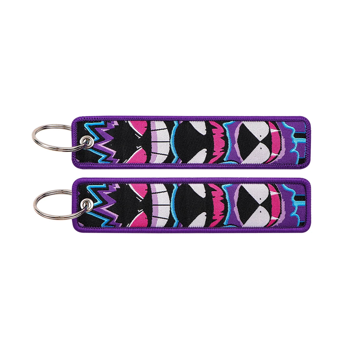 Cute Anime Elf Embroidery Key Fobs Cool Game Key Tags Keychains for Motorcycles Cars Fashion Key Rings Accessories Gifts 1pcs