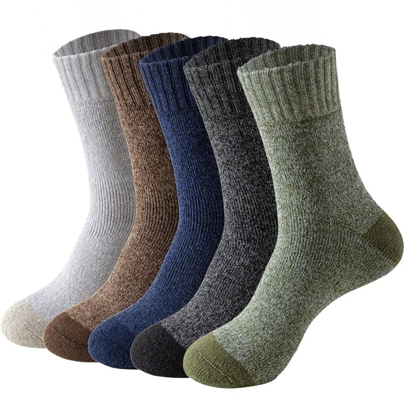 5 Pairs Merino Wool Socks For Men, Super Thick Hiking Socks Thermal Socks For Cold Weather