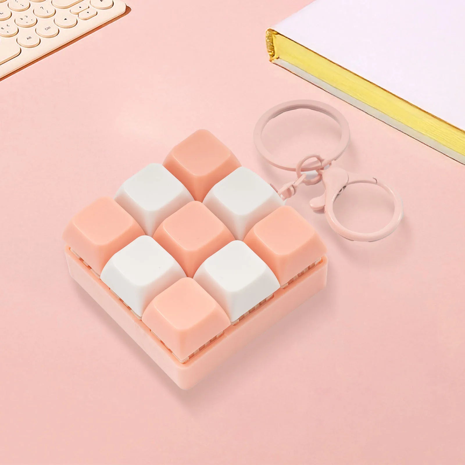Keyboard Fidget Toy Keychain Button Fidget Gifts for Adults to Relieve Stress Nine-key Can Be Assembled Freely