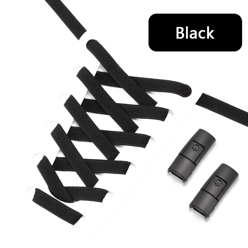 Colorful Press Lock No Tie Shoelace Elastic Shoelaces for Sneakers Sport Tieless Elastic Shoe Laces One Size Fit All Adult Kids