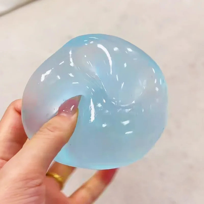Blue Maltose Squishy Toy, Cute Mochi Anti Stress Fidget, Soft Simulated Transparent Ball Quick Rebound Decompression Toy