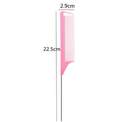 1pc Professional Pointed Tail Hair Comb Salon Cut Comb Styling Stainless Steel Spiked Salon Hair Care Hairdresser Styling Tool