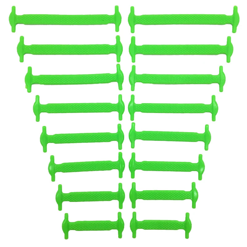 16pcs/lot Silicone Shoelaces No Tie Shoelaces 12 colors Elastic Lace Shoelace Creative Lazy Silicone Laces Rubber Lace