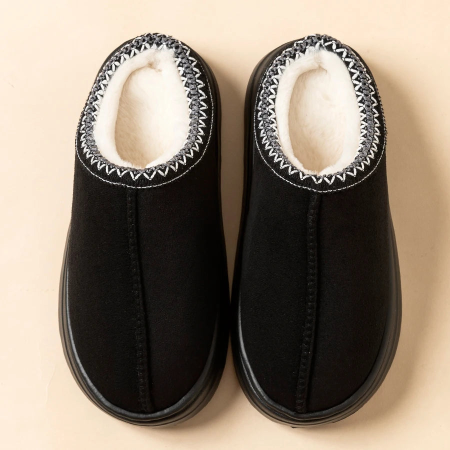 Women's Plush Slippers Winter Warm House Shoes Fashion Thick EVA Sole for Indoor Outdoor Use Cozy Non-Slip Couple Home Footwear