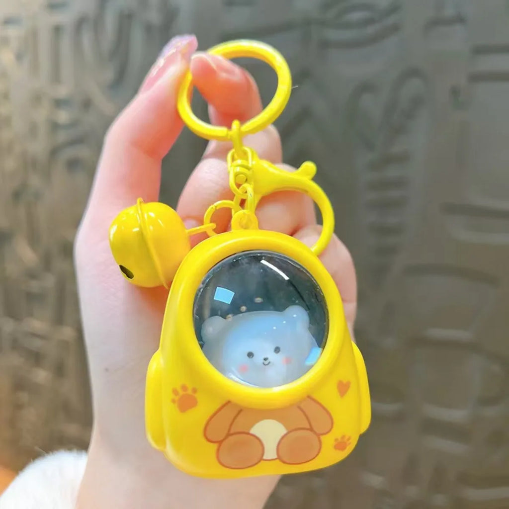 Cute Bear Bag Small Night Light Keychains Kawaii Bags Hang Web Celebrity Atmosphere Light Key Chain