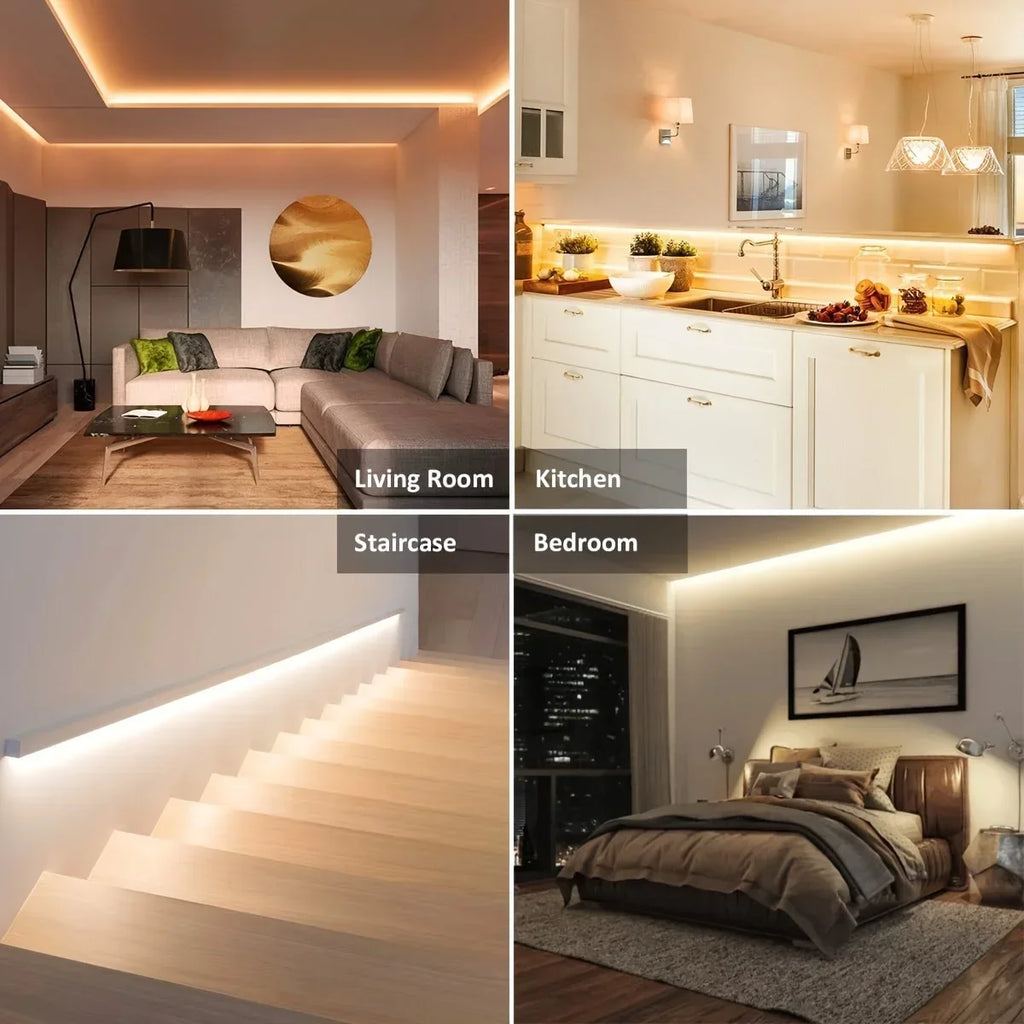 5V LED Light Strip USB Flexible Tape Lights Adhesive Tape Lamp Bar Kitchen Wardrobe TV Backlight Stair Display Cabinet Lighting