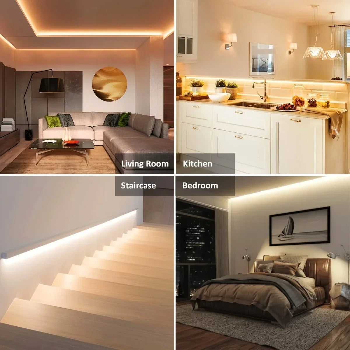 5V LED Light Strip USB Flexible Tape Lights Adhesive Tape Lamp Bar Kitchen Wardrobe TV Backlight Stair Display Cabinet Lighting