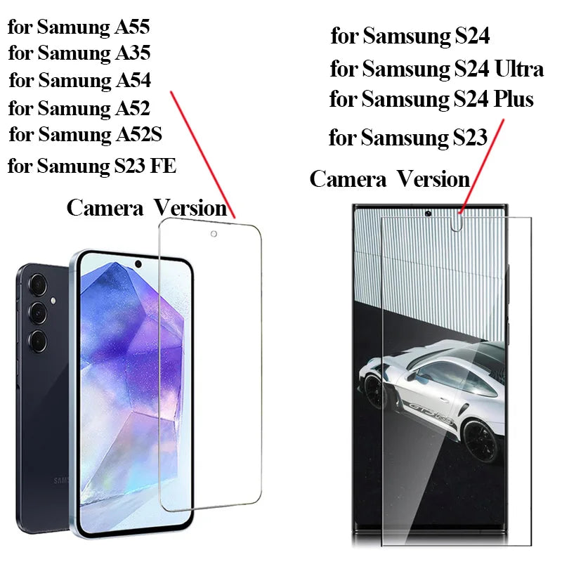 HD Screen Protector for Samsung S23 S26 A55 A35 A54 S25 Tempered Glass for Samsung S24 S21 S22 mica Galaxy S24 Ultra S23 FE