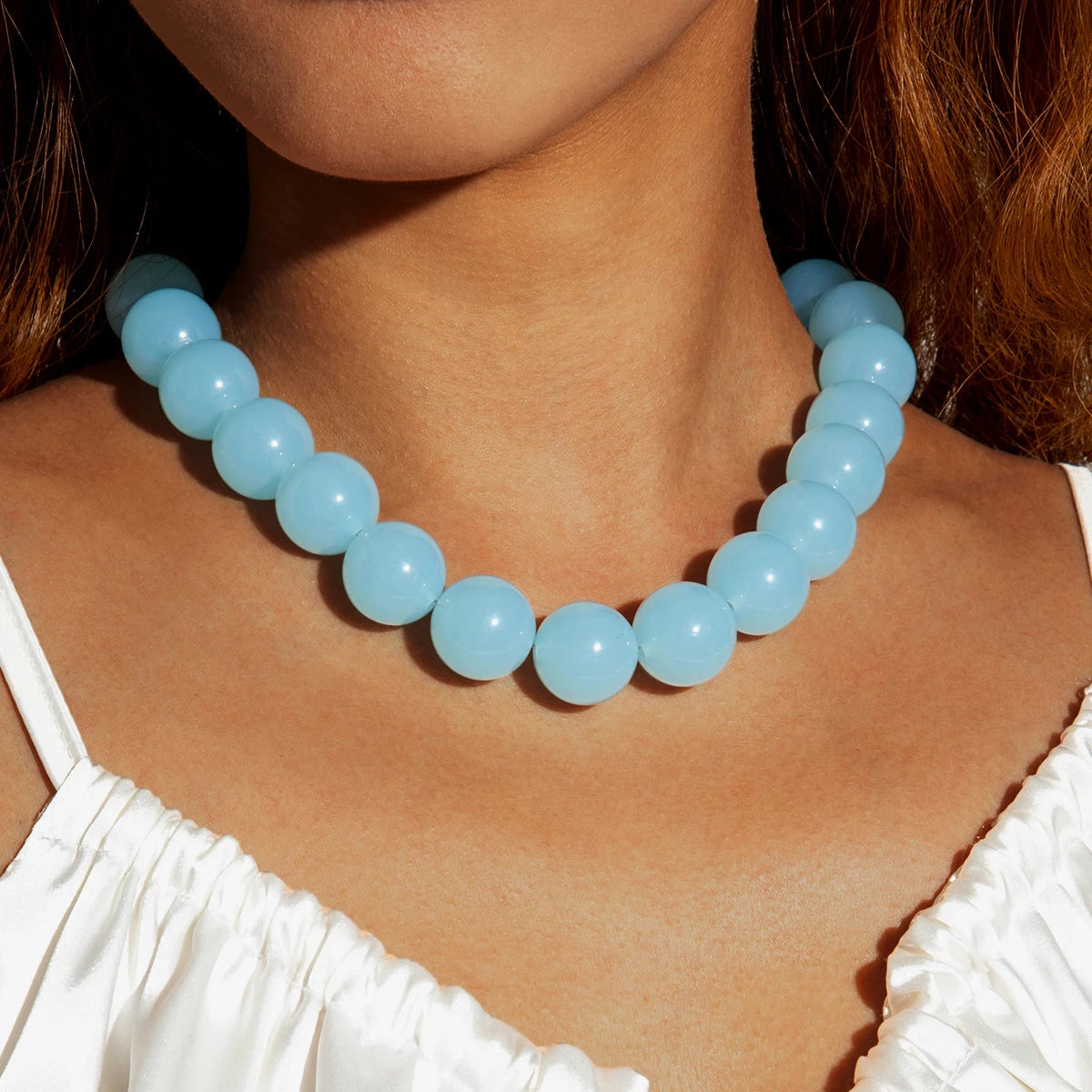 Docona Bohemia Bead Round Colourfulne Neckalce for Women Fashion Banquet Adjustable Geometric Holiday  Jewelry Party Gifts