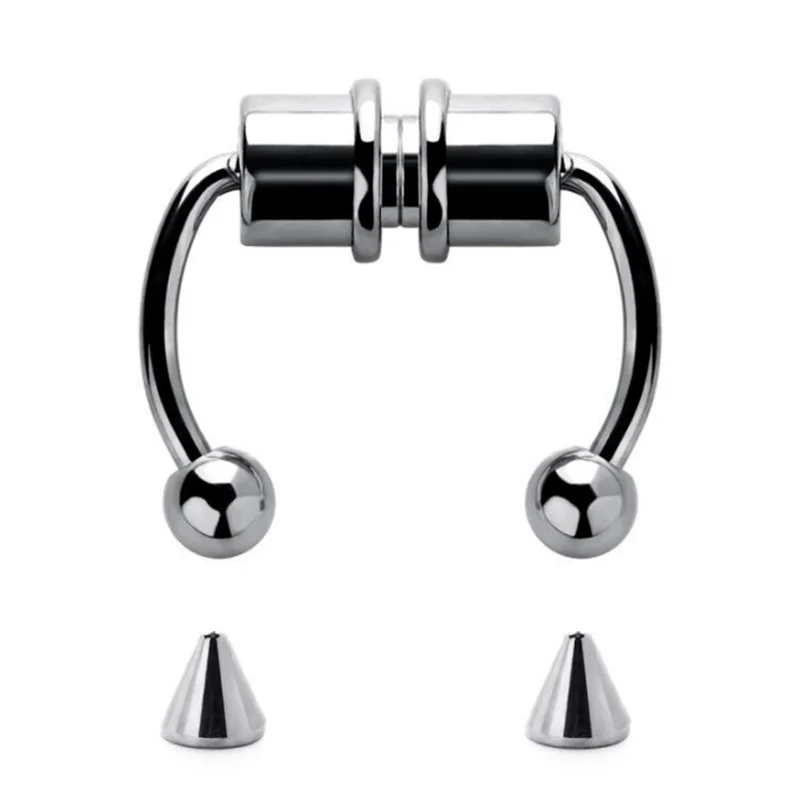 Magnetic Horseshoe Nose Rings, 316L Stainless Steel, Faux Septum Rings, Fake Piercing, Clip on, Hoop Rings, Gift for Women, Girl
