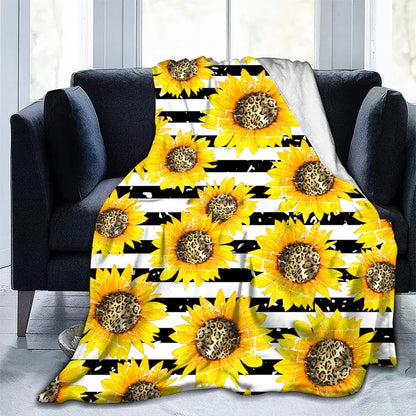 Sunflower Stripe Flannel Throw