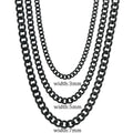 3/5/7MM Width Stainless Steel Cuban Link Chain Classic Punk Personality Jewelry Simple Fashion Couple Necklace for Men Women