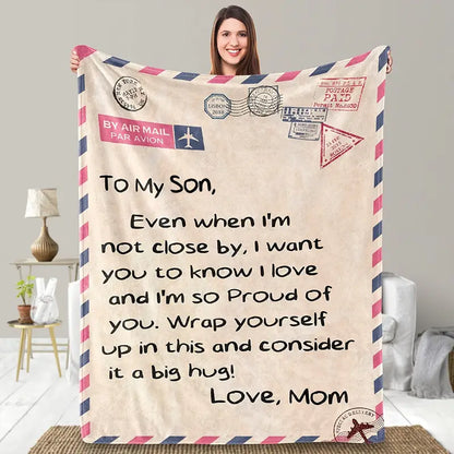 Cozy Son's Letter Fleece Blanket