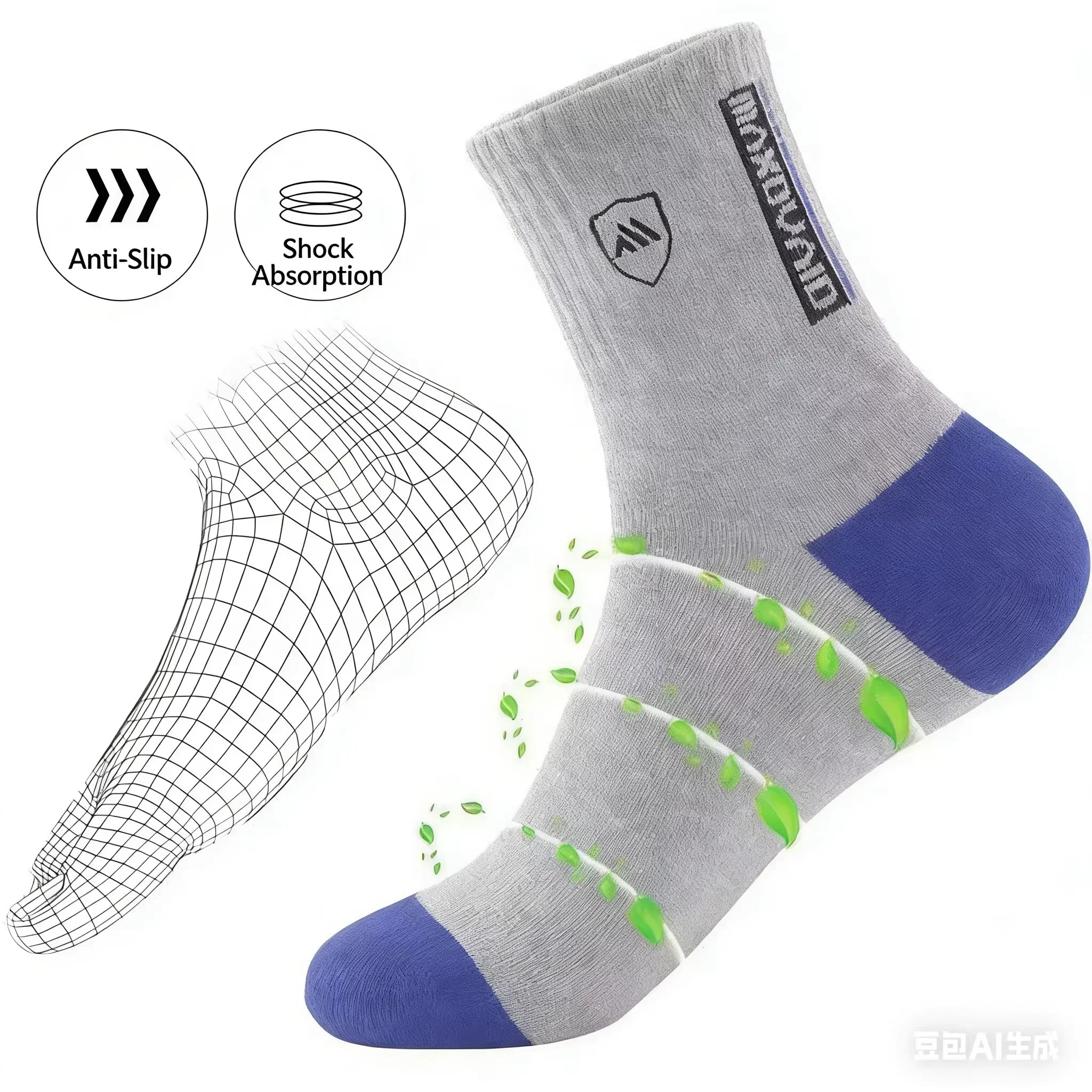2026 New 5/10 Pairs Men's Sports Crew Socks Breathable Moisture Wicking Anti-Odor Basketball Running Socks