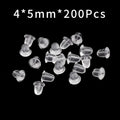 200pcs/lot Rubber Earring Back Silicone Round Ear Plug Blocked Caps Earrings Back Stoppers For DIY Earring Parts Jewelry Making
