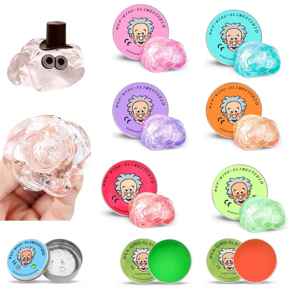 Lab Putty Crystal Clear Glass (1 Pack) Best Thinking Smart Crazy Stress Putty with Tin, Sensory & Bouncing Toy Children Gifts