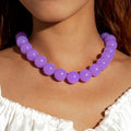 Docona Bohemia Bead Round Colourfulne Neckalce for Women Fashion Banquet Adjustable Geometric Holiday  Jewelry Party Gifts