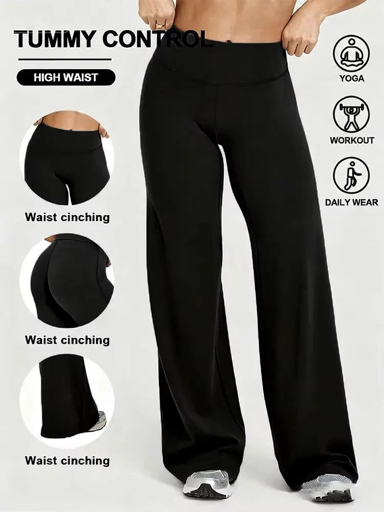 Sports Straight Wide Leg Pants Ultra Soft Butter Like Fabric Butt Lifting Slimming Sweatpants Naked Feeling Gym Workout Running