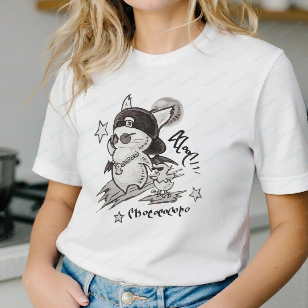 FFXIV Moogle Neotunic Fantasy 14 Shirt Graphic T Shirts Y2k Top Oversized T Shirt Funny Outdoors High Quality Cotton Short-sleev