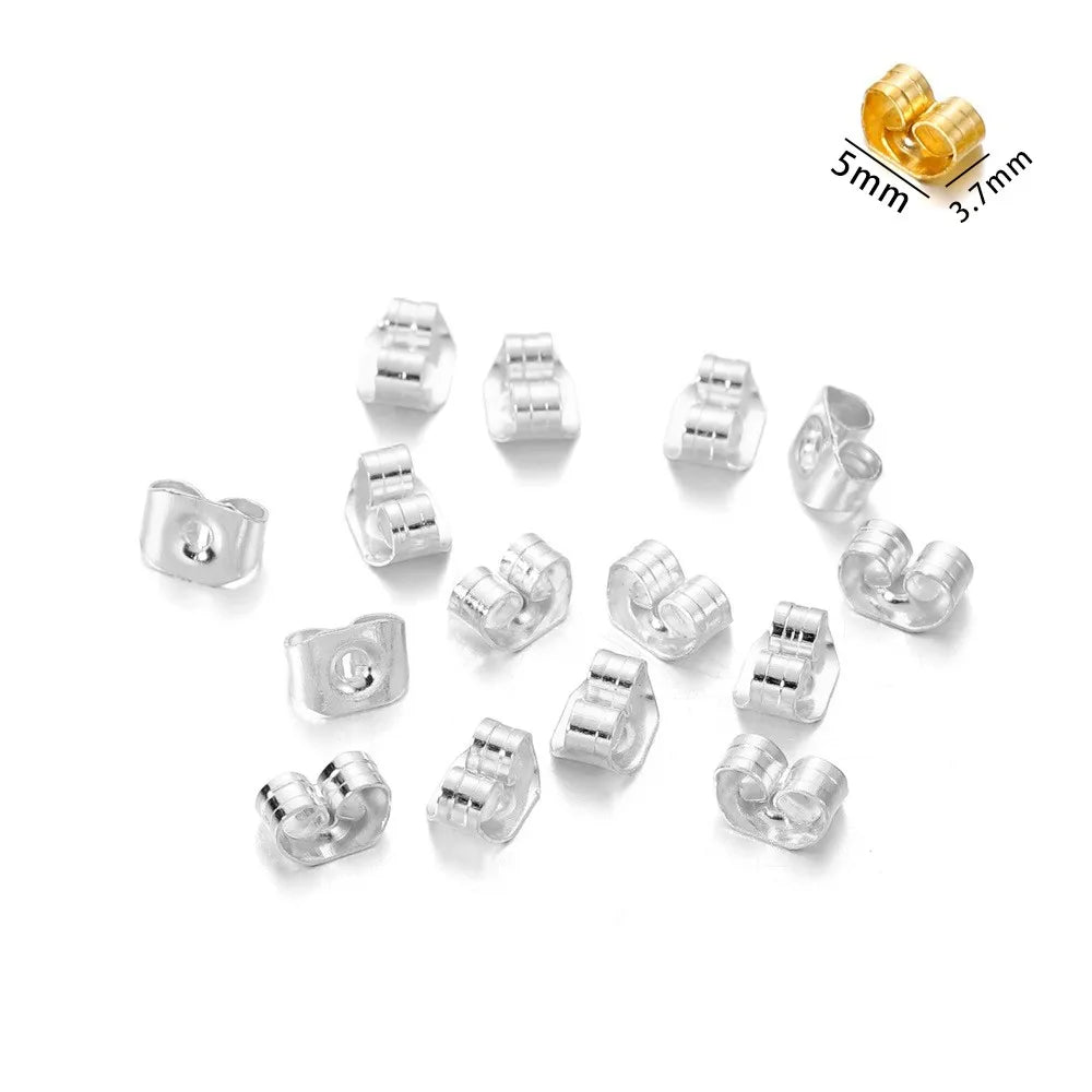 200-2000pcs Soft Silicone Rubber Earring Back Stoppers for Stud Earrings DIY Earring Findings Accessories Bullet Tube Ear Plugs
