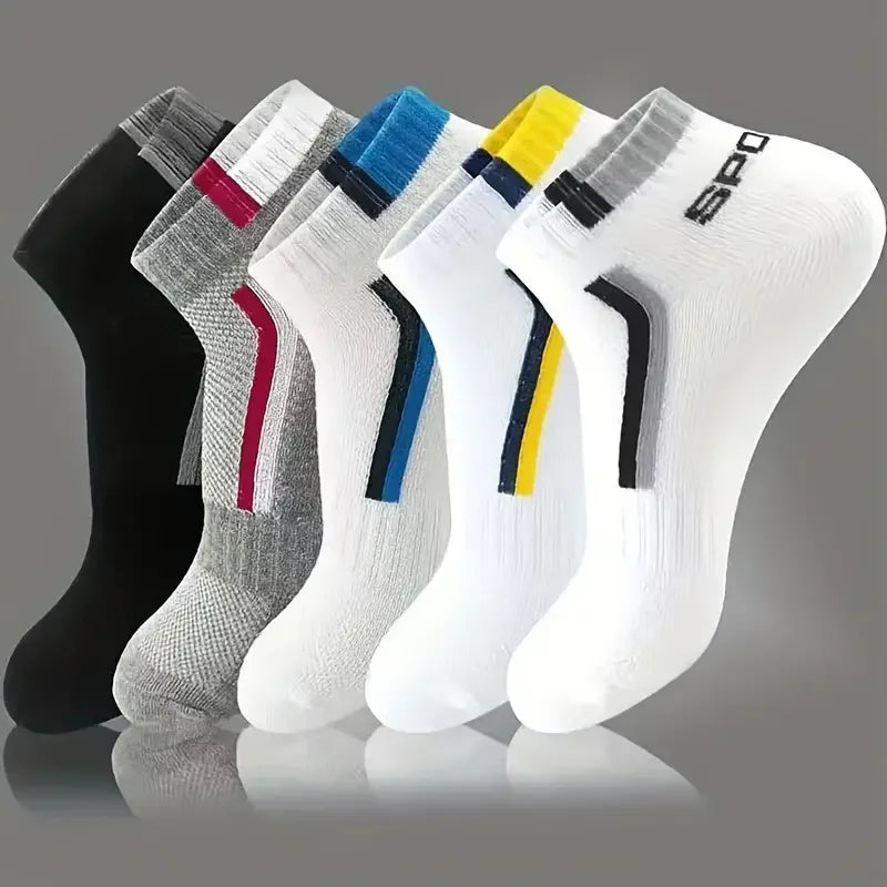 30Pairs Men Socks Mesh Breathable Short Casual Socks Color-block Sports Sock Sports Socks Absorb Sweat Ankle