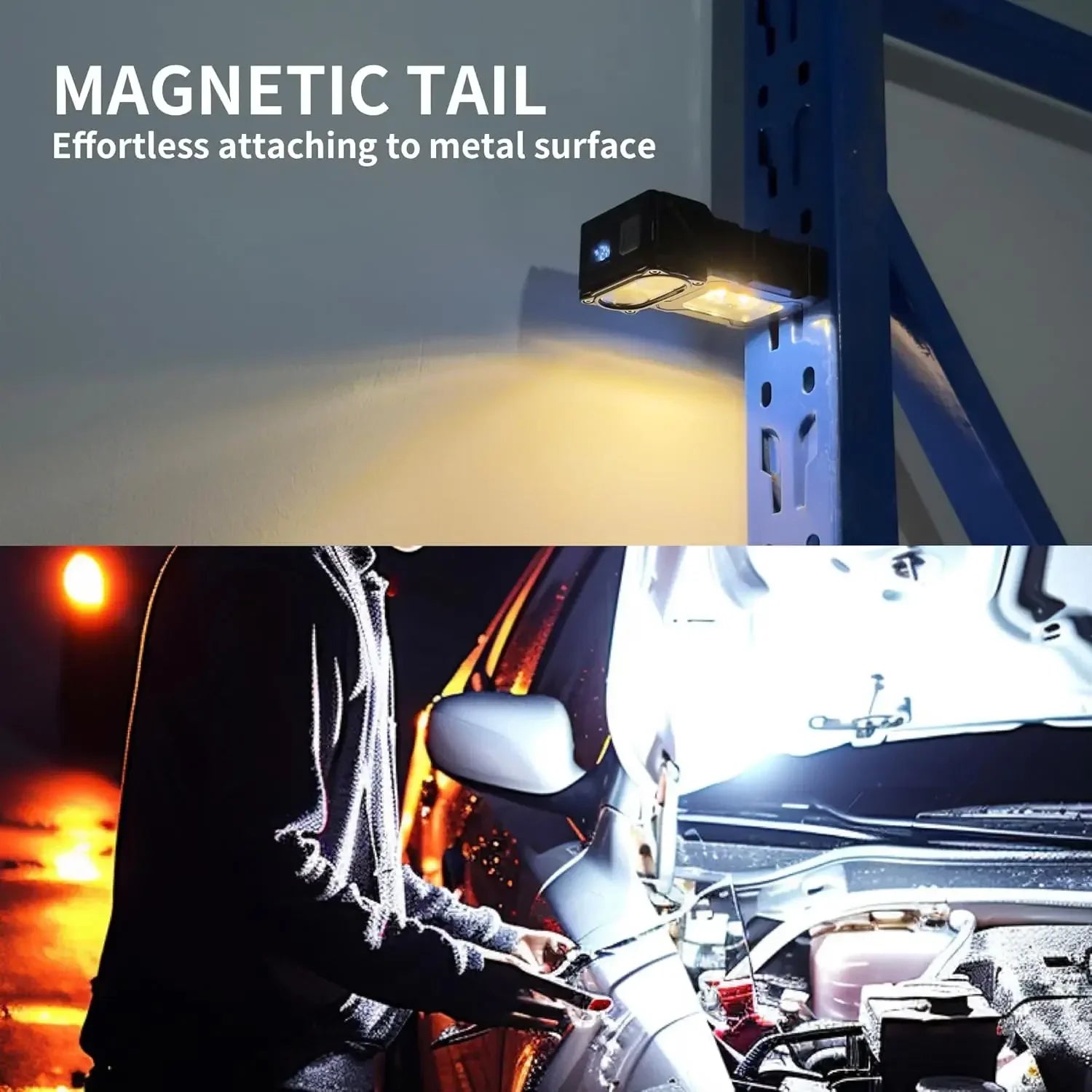 MINI USB Rechargeable LED Flashlight Portable Tail Magnet Work Light Super Bright Camping Lantern Side COB Emergency Torch Light