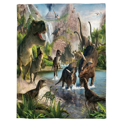 Dino Delight Flannel Blanket