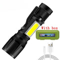 2000LM Ultra Bright P50 LED Flashlight Tactical EDC Emergency Spotlight Telescopic Zoom Handheld Torch with 14500/18650 Battery
