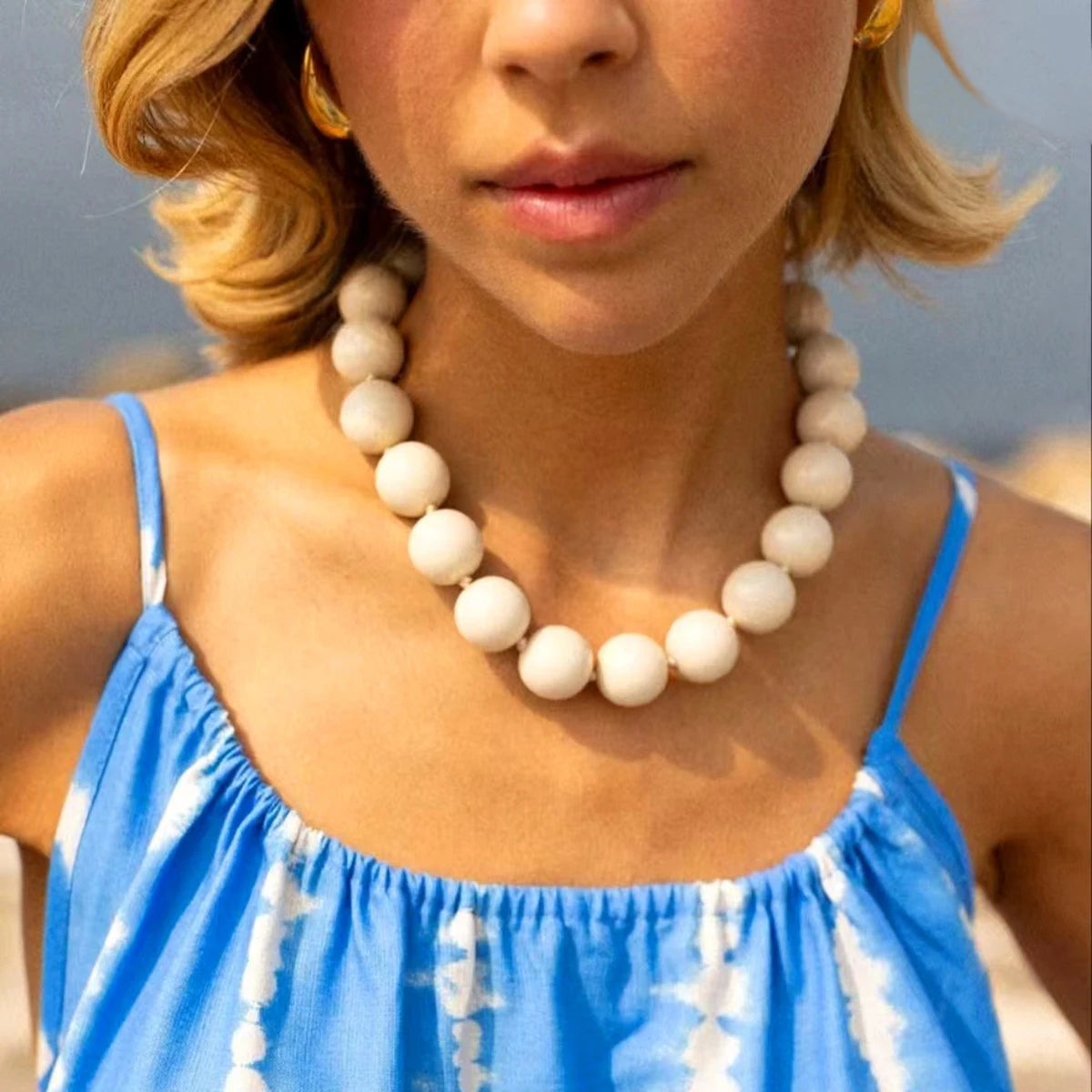 Docona Bohemia Bead Round Colourfulne Neckalce for Women Fashion Banquet Adjustable Geometric Holiday  Jewelry Party Gifts