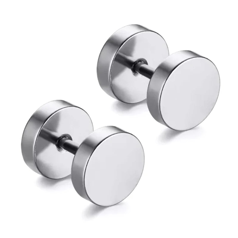 1 Pairs Multi Types Unisex Black Gold Color Stainless Steel Earring For Women Men Punk Gothic Piercing Fake Earrings Jewelry